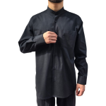 Hakim Yaka  %100 Pamuk Gömlek - Siyah